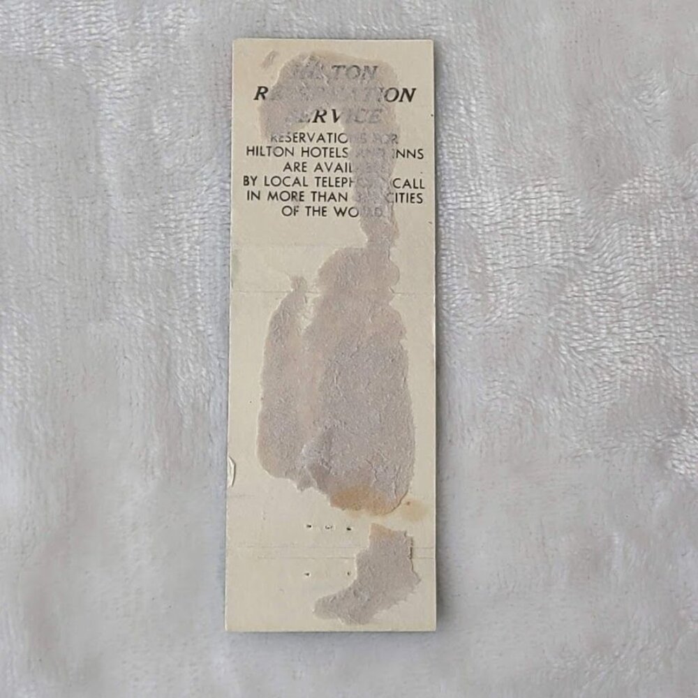 Vintage Matchbook Cover Hilton Hotels & Inns Blue with Rainbow - Picture 5 of 5